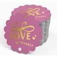 thumbnail image 4 of Inkdotpot 50 Pack Let Love Sparkle Wedding Favor Paper Tags Craft Real Gold Foil Hang Tags, 4 of 6