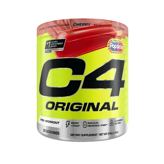 C4 Original Pre-Workout Powder, Cherry Popsicle Flavor, 30 Servings