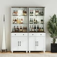 thumbnail image 6 of Advwin Modern Entertainment Center Wall Unit with Glass Display Cabinets & LED Lights, 3-Piece TV Stand Set for Up to 70" TVs, Tempered Glass Doors, Storage Shelves & Drawers for Living Room, 6 of 12