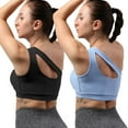 thumbnail image 1 of Ropa interior deportiva de dos piezas de un solo hombro para mujer, ropa interior de yoga para ejercicio, top corto sexy de soporte medio, 1 of 5