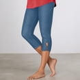 thumbnail image 2 of NinXxx Women's Solid Flare Cropped Pants Relaxed Summer Holiday Blue L, 2 of 8