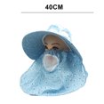 thumbnail image 5 of Taluosi Fisherman Hat Face Neck Cover Flap UV Protection Polyester Cotton Wide Brim Sunscreen Cap for Riding, 5 of 8