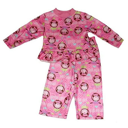 Monkey Pink Girls Pajamas - Angel Face Baby Girls' I'm A Girlie Girl Monkey Pajamas 2 Piece Set (12 Months)