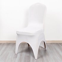 BalsaCircle White Fitted Spandex 3-Way Open Arch Stretchable Banquet Chair Cover Party Events Decorations Supplies