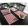 thumbnail image 6 of Red Gingham Check Placemats Set of 4,Wipeable Washable Table Mats for Dining Tables,Country Buffalo Plaid Place Mats for Kitchen Event Party Tabletop Decor, 6 of 7