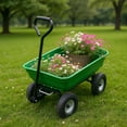 thumbnail image 2 of Kicctian Heavy Duty Four Wheel Garden Cart – 600 lb Capacity, 4 Cu Ft Tub – Utility Hand Trolley for Lawn, Yard & Outdoor Work, Green, 2 of 5