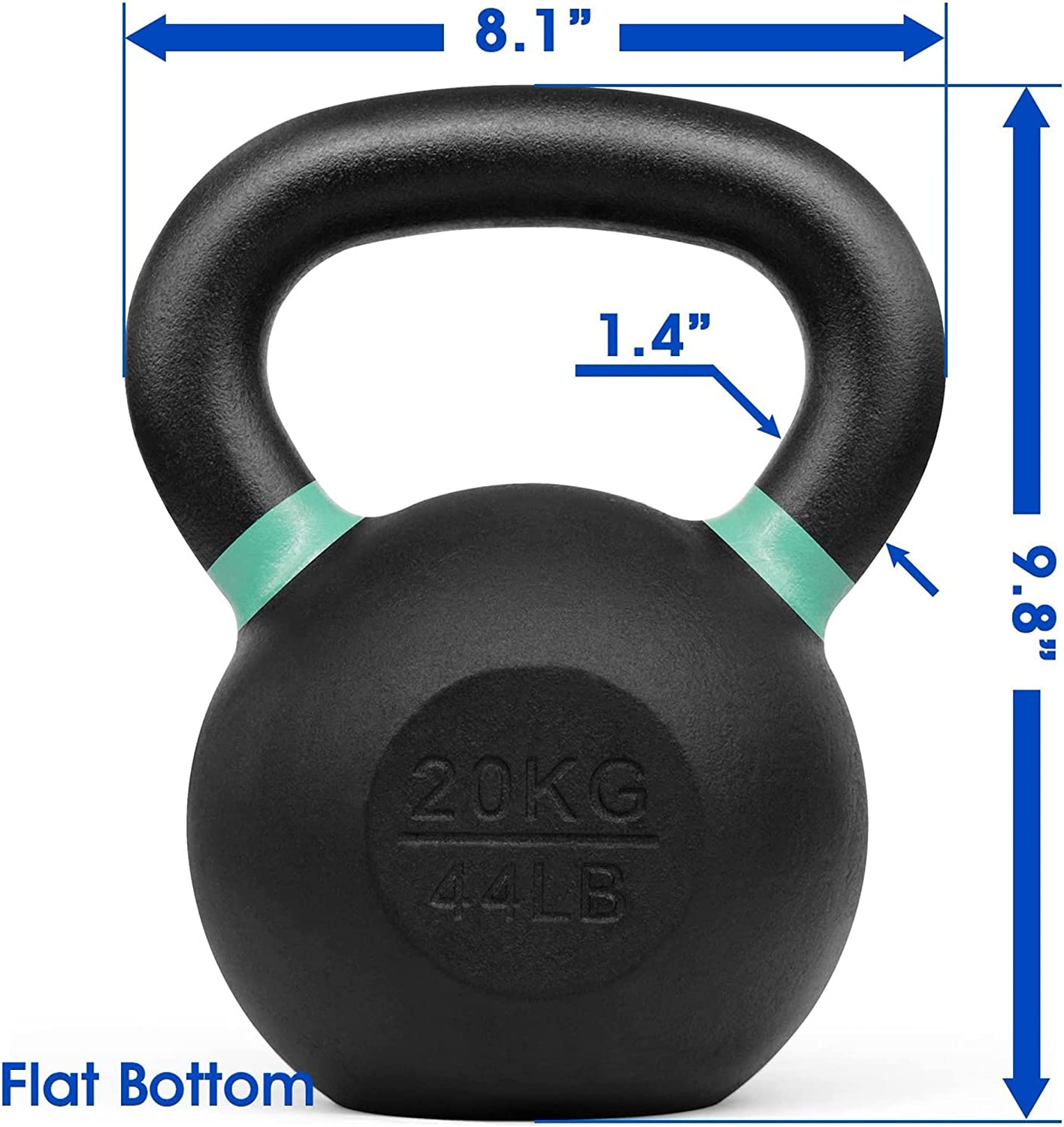 Yes4All 20kg / 44lb Powder Coated Kettlebell, Single - image 5 of 9