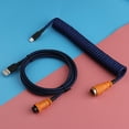 thumbnail image 4 of Type C Coiled Mechanical Keyboard Cable USB C Gx16 aviator Cable for Gaming Keyboard Double-Sleeved, 4 of 5