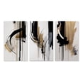 thumbnail image 2 of Designart "Expression in Black, White, and Gold I" Abstract Wall Art Set Of 3 - Modern Black Gallery Wall Set For Home Decor, 2 of 6