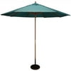 TropiShade 11-Feet Light Wood Polyester Market Umbrella with Green Polyester Cover