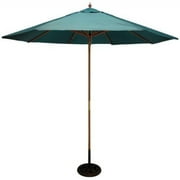 TropiShade 11-Feet Light Wood Polyester Market Umbrella with Green Polyester Cover