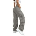 thumbnail image 4 of Women's Pants Fashion Casual Pants For Women Cargo For High Waisted Hiking Baggy Stretchy Wide Leg Streetwear, 4 of 7
