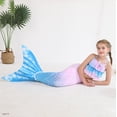 thumbnail image 2 of CARETOO Girls Swimsuit 3PCS Mermaid Tail Swimming Suits Kids Summer Tankini Set Multi Ruffled Halter Colorful Fish Scale Pattern Swimwear 4-10 Years Princess Bathing Suit, 2 of 6
