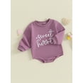 thumbnail image 3 of Suealasg Baby Boys Girls Valentine’s Day Romper 3M 6M 12M 18M Toddler Spring Bodysuits Infant Boys Girls Letter Heart Print Long Sleeve Round Neck One Piece Jumpsuit, 3 of 9