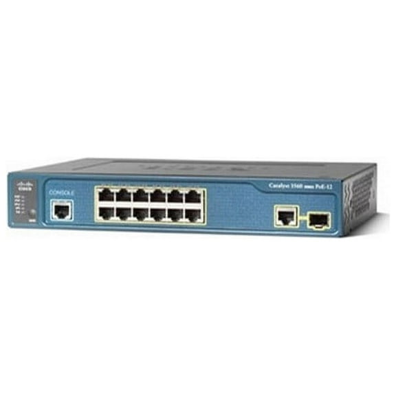 Pre-Owned Used Cisco WS-C3560-12PC-S Catalyst 3560 Compact 12 Ports Managed Switch 10/100 PoE   1 T/SFP; IP Base and Small Form-Factor Pluggable (SFP) Ethernet 1 Year Warranty
