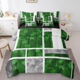 thumbnail image 1 of Erosebridal Geometric Rectangle Bed in a Bag Full size,Abstract Sqare Bed Set,Green Grey Bedding Full Size,Lightweight Plaid Room Decorative,Reversible,7pcs, 1 of 5