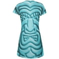 thumbnail image 2 of Tiki God Blue Face Luau All Over Juniors Beach Cover-Up Dress Multi LG, 2 of 2