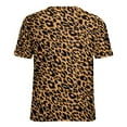 thumbnail image 7 of Women T-Shirt Classic Leopard O Neck T-Shirts Short-Sleeve Trendy Animal Print Design Tshirt Casual Clothing Big Size XL, 7 of 7