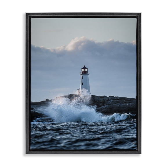 Stupell Industries Tropical Rough Sea Waves Photography Black Floating Frame Canvas Art, 17 x 21, by Jared Kreiss
