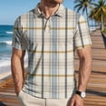 thumbnail image 4 of Homeyce Mens Short Sleeve Polo Shirts Button Down Collared Shirts Casual Basic Lightweight Polo Tee Plaid Short Sleeve Golf Shirts,Brown 2XL, 4 of 5