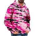 thumbnail image 2 of Aloohaidyvio No Boundaries Men's Camouflage Pullover Hoodie Blend Fleece Long Sleeve Contrast Color Sweatshirt with Kanga Pocket, 2 of 5