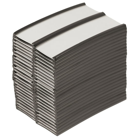 FUTUREORYY 50Pcs Rectangular Clip Type Magnetic Label Holder for Retail Market Shelf Management 3x1x0.2in