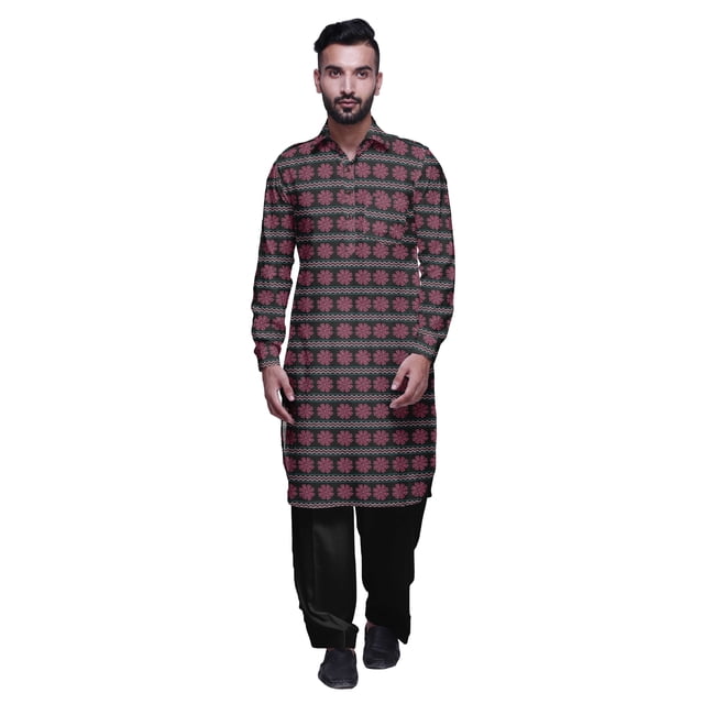 Atasi Chemise de Pyjama Classique avec Col et Poche avant en Rayonne pour Garçons