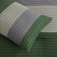 thumbnail image 3 of Chezmoi Collection Briar 7-Piece King Bed in a Bag Comforter Set with Sheets - Lightweight Comforter Forest Green Gray Cream Luxury Pleated Stripe Bedding Set for All Season, 3 of 9