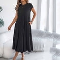 thumbnail image 2 of BUIGTTKLOP Women's Summer Short Sleeve Midi Dresses Round Neck Loose Dress with Pockets 2026, 2 of 6