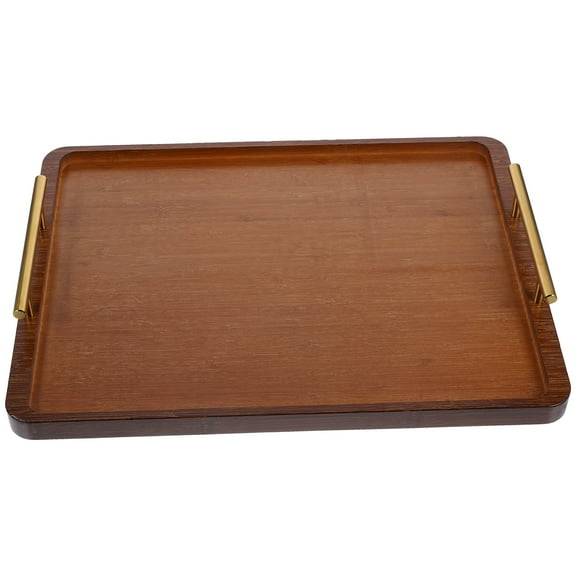 Raindrops Bamboo Serving Tray with Handles for Home Brown Color Strong and 11.8 x 7.9 inches