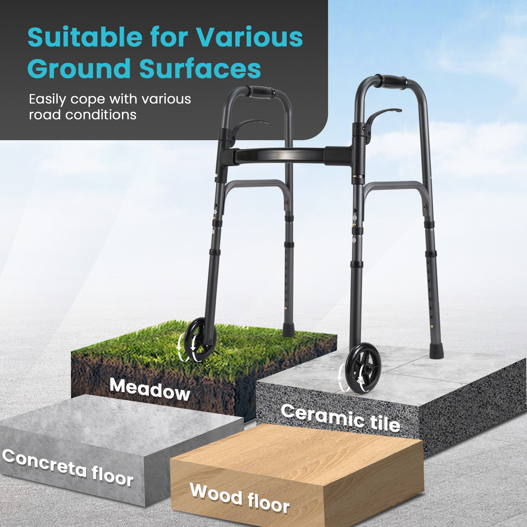 Naipo Compact Folding Walker for Seniors & Adults, Philippines | Ubuy