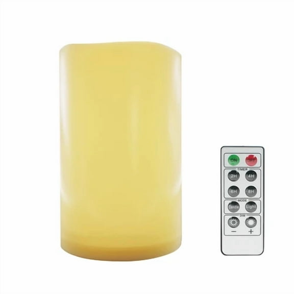 3"X5"Flickering Flameless Led Pillar Candle With Timer/Remote Outdoor Decorative
