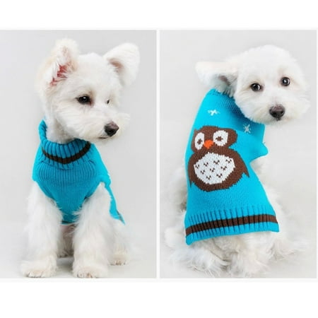 Cute Pet Dog Owl Printed Clothes Puppy Winter Sweater Costume Coat
