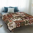 thumbnail image 4 of Country Patch Plaid Blanket Soft Cozy Warm Throw Blanket for Couch, Plush Fuzzy Flannel Fleece Blankets for Sofa, Brown Farmhouse Retro Bear Deer Cabin Bed Blankets Lightweight Gifts for Men, 50"x80", 4 of 9