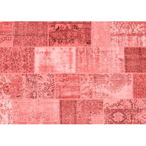 Ahgly Company Indoor Rectangle Patchwork Red Transitional Area Rugs, 8' x 10'