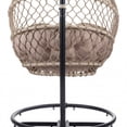 thumbnail image 4 of HomeRoots 392016 76.8 x 41.7 x 44.1 in. Rope Weave Beige Hanging Chair, 4 of 7