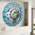 thumbnail image 3 of THE GEARS CLOCK Wall Clock with Real Moving Gears EN-LI_ 24 in Round Ocean-Blue, 3 of 11