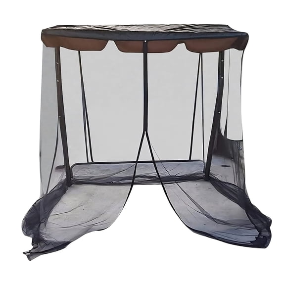 Patio Swing Net, Three-Seater Swing Netting with Zippered Door, Waterproof Sunshade Canopy, 80.7 in x 49.2 in x 81 in (205 cm x 125 cm x 205 cm) for Outdoor Use