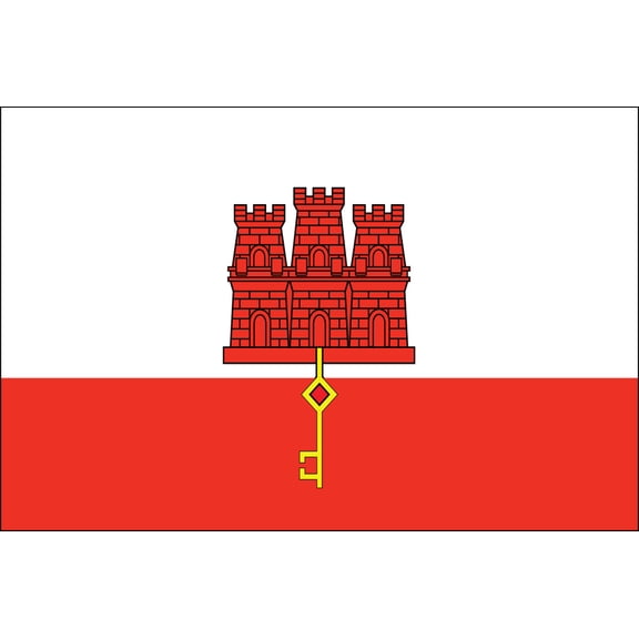 Y H M National Flag Gibraltar Flag 4 x 6 feet Bunting For Marine Industrial Use