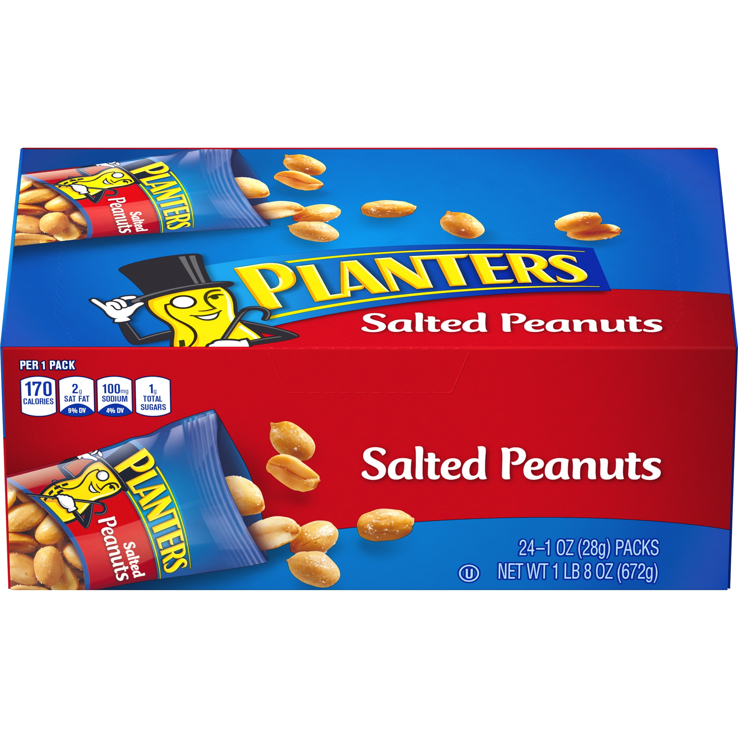 Planters Salted Peanuts, 24 ct Box, 1 oz Packs