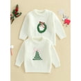thumbnail image 3 of Rovasas Little Girl Christmas Sweater Tree Crewneck Long Sleeve Knit Tops, 3 of 9