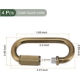 thumbnail image 2 of HUGFEGWE 4 Pcs Chain Connectors, Chain Locking Quick Link, Great for Light, Key, Camping, Backpack, Rope (Gold Bronze, 5mm Thick) CJB91-57657, 2 of 5