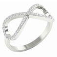 thumbnail image 3 of Infinity Ring For Women, Criss Cross Pave Set Diamond Shank Ring, Promise Ring, 1.2 Ct Simulated Diamond, 14K White Gold Plated, Engagement Gift, 3 of 5