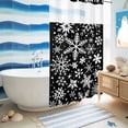 thumbnail image 6 of No Hook Shower Curtain, Snowflake Black Shower Curtains for Bathroom with See Through Top Window, Christmas Winter Snowfall Xmas Holiday Waterproof & Washable Bath Curtain Stand Up Stall 36"x72", 6 of 9