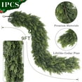thumbnail image 5 of 9FT Cedar Christmas Garland, Artificial Thick & Lush Realistic Faux Cedar Christmas Decoration, Real Touch Greenery Garland for Table, Window, Stairs, Mante & Fireplace Indoor Outdoor Decor, 5 of 9
