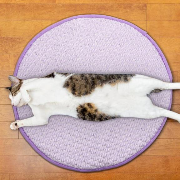 Dog Cooling Mat, Pet Ice Pad Cool and Comfortable in Spring and Summer Dog Pad Pet Pad Breathable Ice Silk Pad, Cooling Mat for Dogs Cats, Kennels, Crates and Beds(Purple, 18.5x18.5in)
