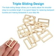 thumbnail image 3 of Uxcell Metal Tri-glide Slide Buckle, Zinc Alloy Adjuster Sliders Webbing Strap Fasteners for Bag Belt Dog Collar Gold 25mm, 3 of 7