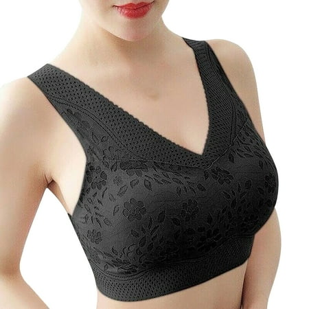 

NECHOLOGY Sports Bras For Women High Support Large Bust Women s Cloud 9 Super Soft Smooth Invisible Look Wireless Lightly Lined Comfort Bra Black 均码