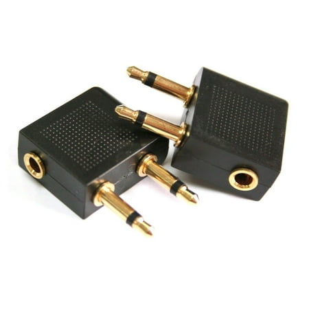 5X Gold Plated 3.5mm Audio Airplane In-Flight Headphone Converter Travel