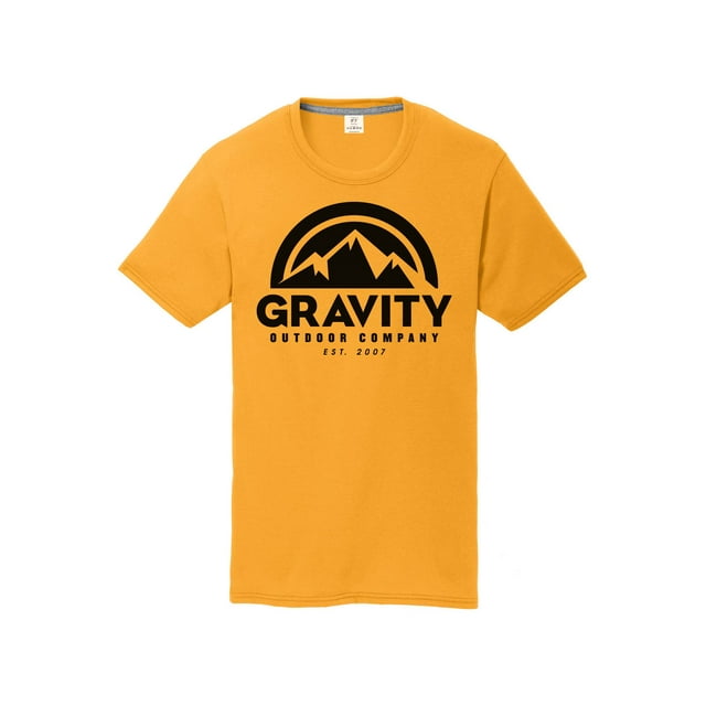 Gravity Outdoor Co. T-Shirt de Performance pour Jeunes - Logo Noir - Or - Grand